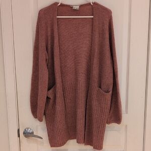 🧸🌙 ICHI Cloud‑Soft Oversized Cozy Cardigan | Pockets | Dusty Rose (S)